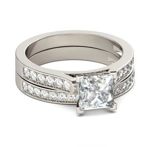 New silver 2pc Wedding Stainless Steel Ring